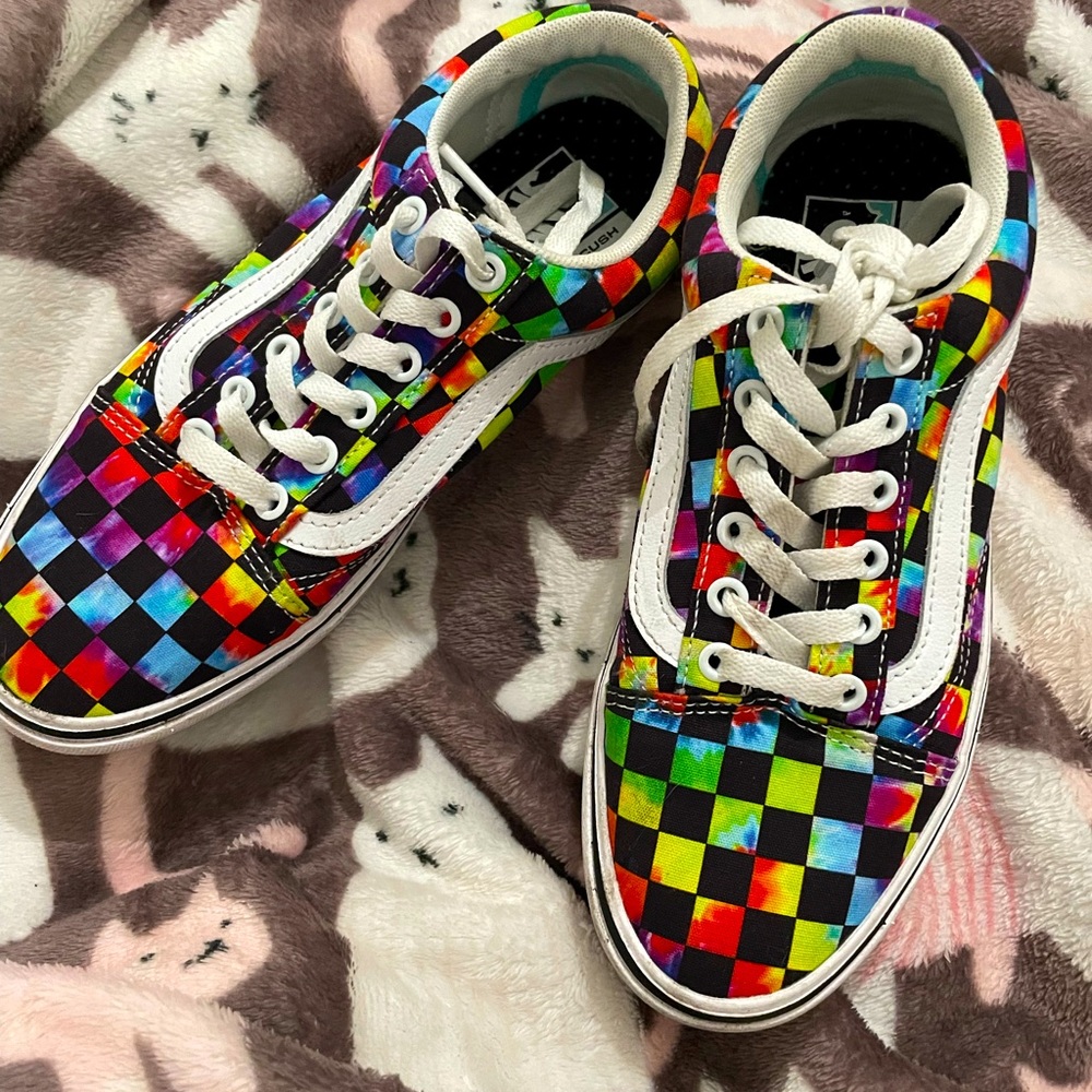 Tye Dyed Checkerboard Vans
